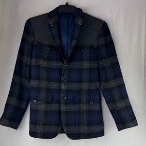 Banana Republic Men's Grey & Blue Wool Sportcoat